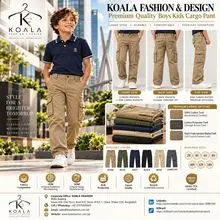 Calça Cargo Clássica Premium para Meninos com Ajuste Reto e 6 Bolsos em Twill de Algodão
