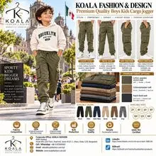 Pantalón Jogger Cargo de 6 Bolsillos con Cintura Elástica para Niños Premium