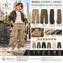 Pantalón Cargo Utility de Algodón Twill de 8 Bolsillos para Niños con Corte Relajado Premium