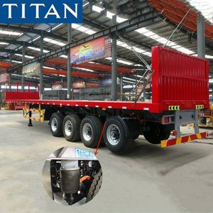 Four-bridge air suspension container flatbed truck