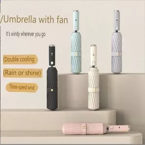 Guarda-chuva com ventilador, guarda-chuva dobrável automático,...