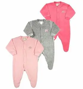 Conjunto básico de 3 piezas de pijama de peluche para bebé niña...