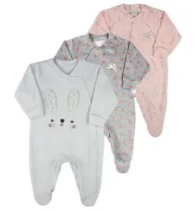 Conjunto de 3 piezas de mono de peluche para niña, estampado y...