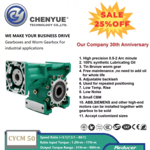 CHENYUE Worm Gearbox CYCM 050 OUTPUT MODE: ASR/L