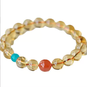 Brazilian citrine with icy Tianhe red heather single circle...