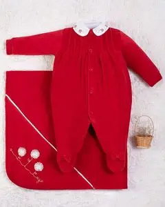 Conjunto de maternidad para niñas con cuello bordado de felpa y...