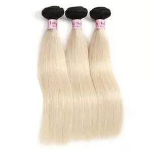 Lolly 9A Virgin Huamn Hair Bundles Remy Straight Hair 1B/613...