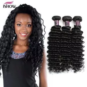 Ishow Hair Deep wave Peruvian Human Virgin Hair Extensions  Hair...