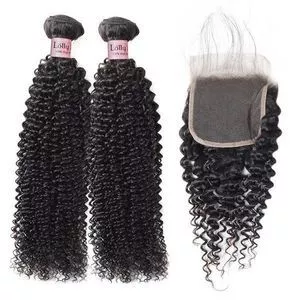 Lolly Brazilian Virgin Kinky Curly Human Hair Extensions Bundles...