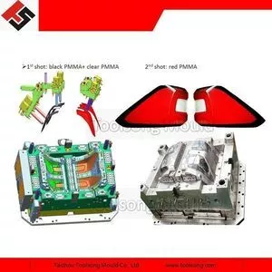 Molde de injeção luz de cauda auto, molde rotativo três cores de...