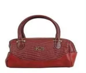 Red Handbag In Genuine Leather