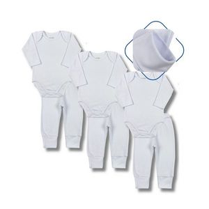 婴儿套装 6 件套 - 3 件紧身衣和 3 条绒面革裤 - 40/1 纱线 100% 棉