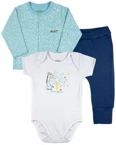 Conjunto Bebe Menino Suedine Estampado e Suedine Liso Girafinha...