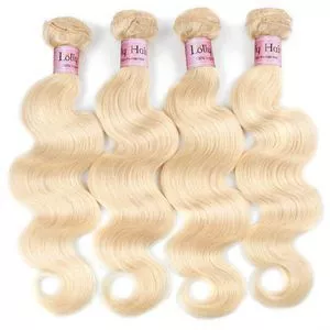 Lolly Hair 4Pcs Lot Blonde 613# Body Wave Human Virgin Hair...