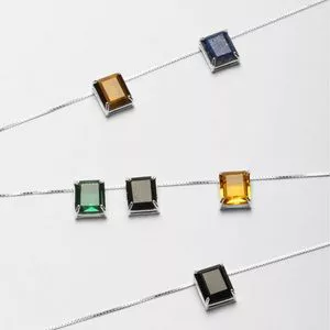 Collares de Plata 925 con Gemas Naturales Talladas a Mano