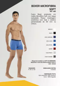 Cueca Boxer de Microfibra de Poliamida.