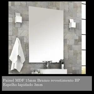 Espelheira para banheiro com painel branco Alfa