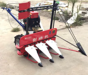 Small agricultural walk-behind front header windrower