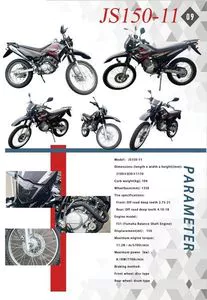 Varios estilos de motocicletas y piezas
