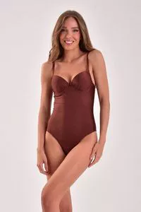 Bañador marrón de media copa 