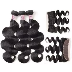 Lolly Brazilian Human Hair Body Wave Extensions 3 Bundles with...