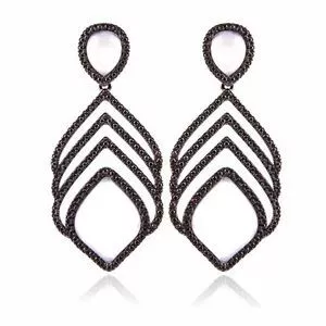 PENDIENTE EN RODIO NEGRO Y EL GUAYABO PIEDRA DEL JASPE