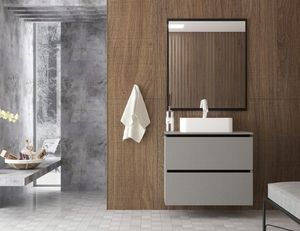 Conjunto de balcão, espelheira e pia para banheiro Urban 80cm...