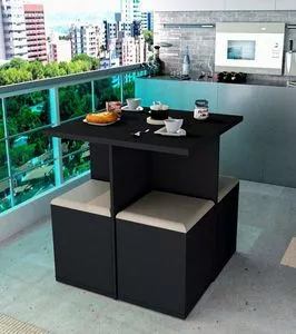 Dining room set with table and stools