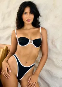 Bikini con Alambre + Bragas Tanga - B&amp;amp;N