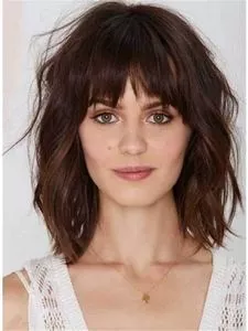 Charming Medium Wavy Capless Synthetic Wig with Bangs
