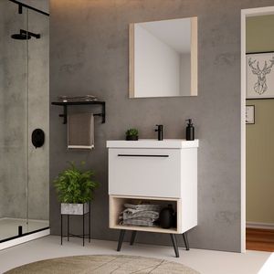 Conjunto de mueble de baño Gales de 60 cm con espejo y lavabo