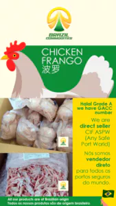 FRANGO CONGELADO ORIGEM BRASIL HALAL GRAU A
