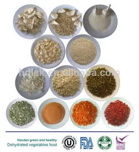 alho desidratado, cebola, pimenta, caril em pó