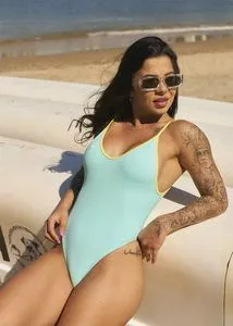 Low Cut Swimsuit - Sky Blue