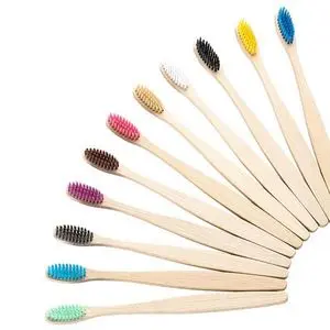 Bambú hecho de cepillo de dientes plano humano, respetuoso con...