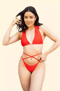 Los Cabos Rojo set top y bragas de playa