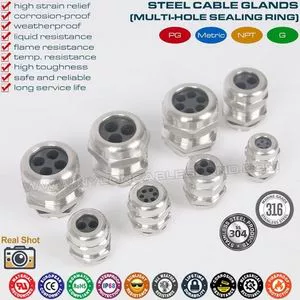 Presse-étoupes Prensa-cabos Multi-orifícios IP68 de Latão Metal...