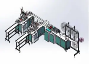 Máquina de máscara médica de capa de filtro de tres capas