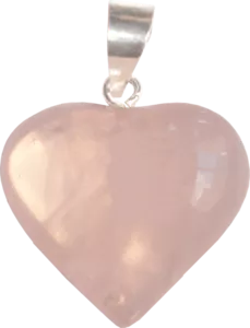 Rose Quartz  Drilled Heart