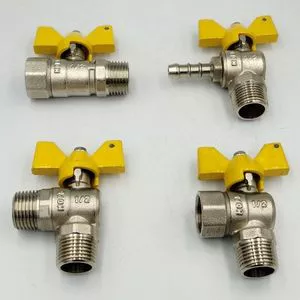 Válvula de Esfera de Gás de Ângulo de Latão NPT Macho x Macho 1/...