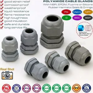 Conector glándula PG plástico gris ajustable impermeable de...