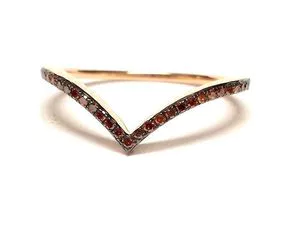 Fantasía 0.14Ct coñac Diamante &quot;V&quot; en forma de...