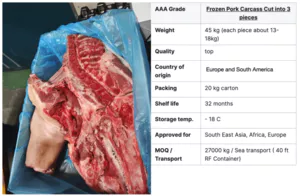 FROZEN PORK CARCASS PORK 3 WAY CUT Wholesale High Quality 
