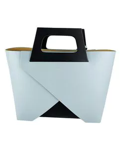 Rigid smooth leather handbag