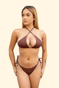 Satorini swimwear set top and panties - Brown