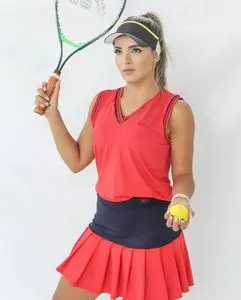 Pleated skirt set with shorts and tennis blouse