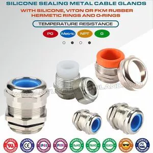 Conector glándula IP68 de acero inox 304, 316, 316L con sello y...