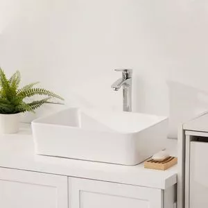 Rectangular ceramic countertop wash basin