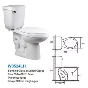 Vaso sanitário split siphon 4.8L flush