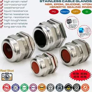 Prensa-cabo (bucim) métrico ajustável IP68 de aço inox SS316L /...